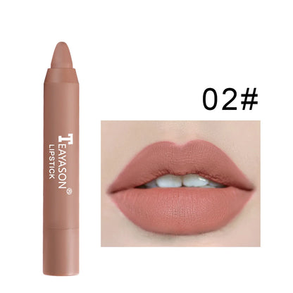 Waterproof Matte Sexy Red Lipstick Pencil Velvet Lipliner Moisturizing Easy Coloring Lipstick Crayon Lasting Makeup 12 Color Lip