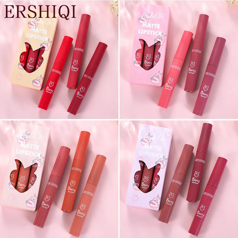 3 PCS Matte Liquid Lipstick 24 Hours Water Resistant Lip Gloss Pack Set Makeup Products Korean Cosmetics Cheap Lip Tint Stain