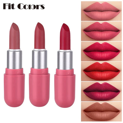 Nude Matte Lipstick Waterproof Non-stick Cup Lip Stick Long Lasting Not Fading Sexy Red Brown Velvet Lipsticks Makeup Cosmetics