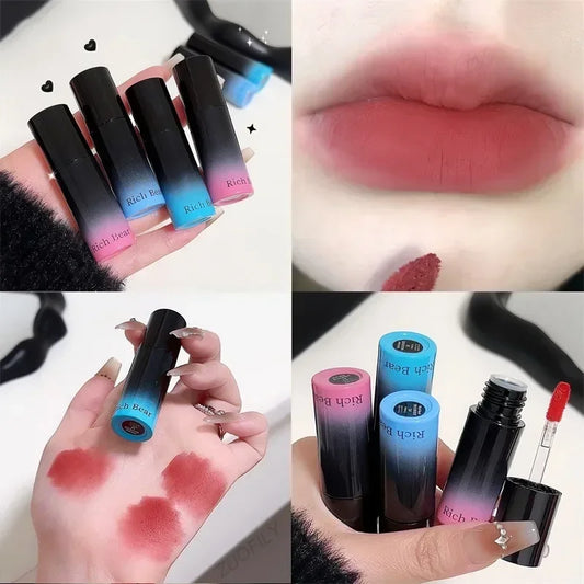 Colorful Phantom Matte Lip Mud Liquid Lipstick Waterproof Nude Lip Gloss Long Lasting Non-stick Cup Sexy Women Lipgloss Cosmetic