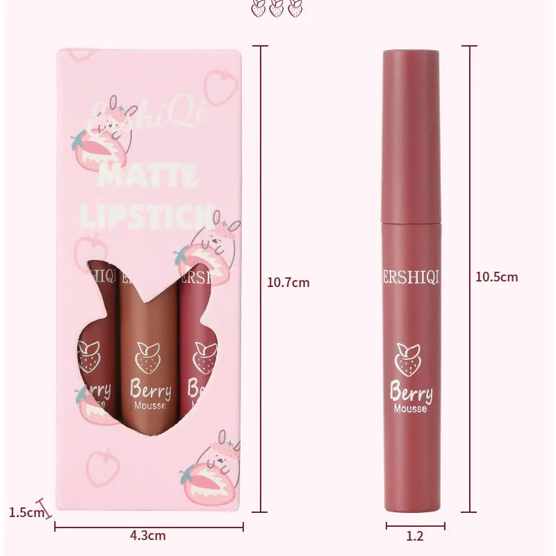 3 PCS Matte Liquid Lipstick 24 Hours Water Resistant Lip Gloss Pack Set Makeup Products Korean Cosmetics Cheap Lip Tint Stain