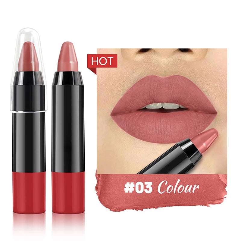 1PC 7 Colors Velvet Matte Lipsticks Pencil Waterproof Long Lasting Sexy Red Lip Stick Non-Stick Cup Makeup Lip Tint Pen Cosmetic