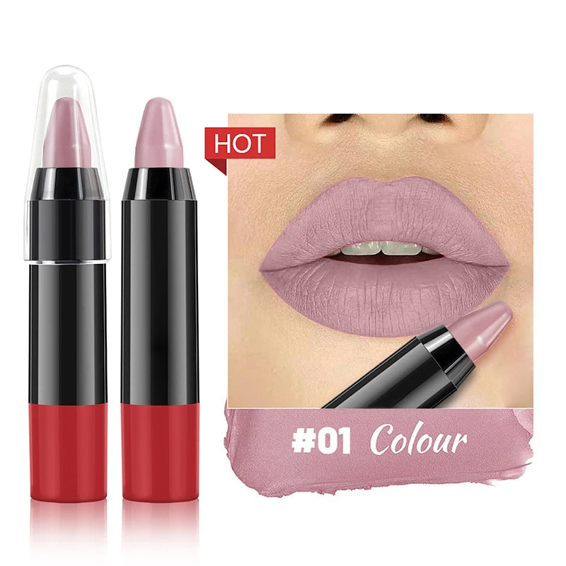 1PC 7 Colors Velvet Matte Lipsticks Pencil Waterproof Long Lasting Sexy Red Lip Stick Non-Stick Cup Makeup Lip Tint Pen Cosmetic