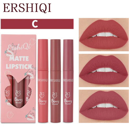 3 PCS Matte Liquid Lipstick 24 Hours Water Resistant Lip Gloss Pack Set Makeup Products Korean Cosmetics Cheap Lip Tint Stain