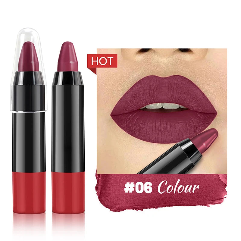 1PC 7 Colors Velvet Matte Lipsticks Pencil Waterproof Long Lasting Sexy Red Lip Stick Non-Stick Cup Makeup Lip Tint Pen Cosmetic